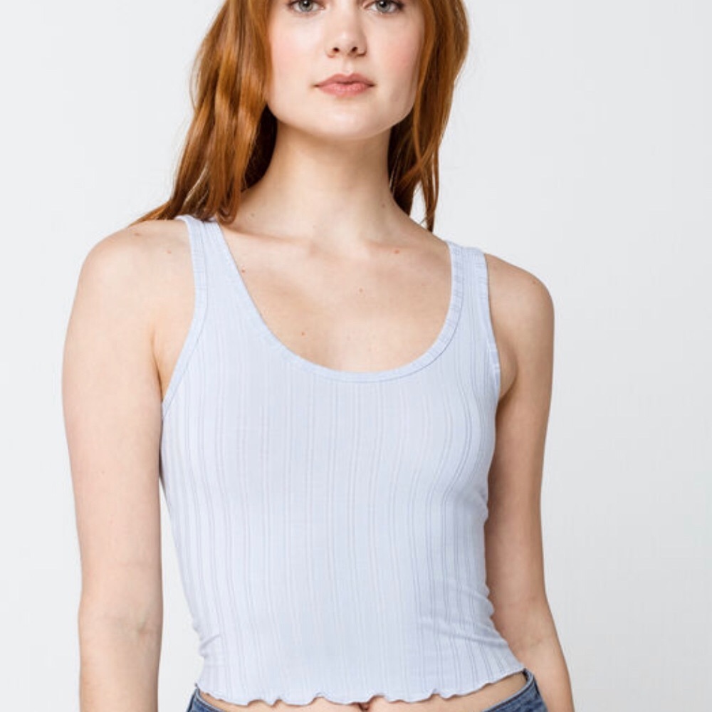 cropped ruffle tank top